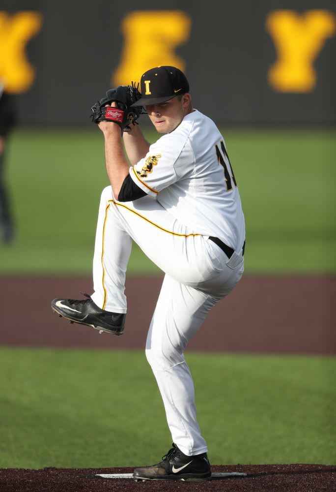 Iowa Hawkeyes Cole McDonald (11) during game one against UC Irvine Friday, May 3, 2019 at Duane Banks Field. (Brian Ray/hawkeyesports.com)