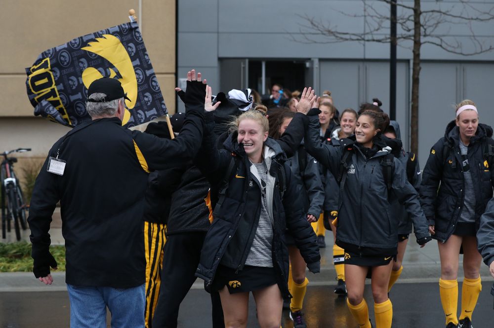 Iowa Hawkeyes Riley Kniptash (15) against Maryland during the championship game of the Big Ten Tournament Sunday, November 4, 2018 at Lakeside Field in Evanston, Ill. (Brian Ray/hawkeyesports.com)