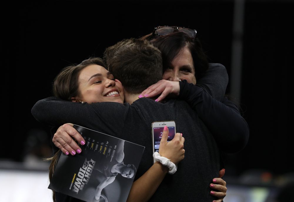 Iowa Men's Gymnast Jake Brodarzon and his family during senior day ceremonies following their meet against the Ohio State Buckeyes Saturday, March 16, 2019 at Carver-Hawkeye Arena. (Brian Ray/hawkeyesports.com)