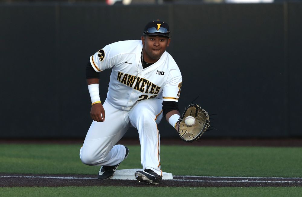 Iowa Hawkeyes Izaya Fullard (20) during game one against UC Irvine Friday, May 3, 2019 at Duane Banks Field. (Brian Ray/hawkeyesports.com)
