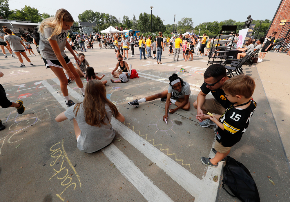 The Iowa Volleyball Team during Kids Day Saturday, August 11, 2018 at Kinnick Stadium. (Brian Ray/hawkeyesports.com)