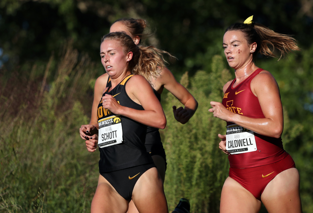IowaÕs Megan Schott runs in the 2019 Hawkeye Invitational Friday, September 6, 2019 at the Ashton Cross Country Course. (Brian Ray/hawkeyesports.com)