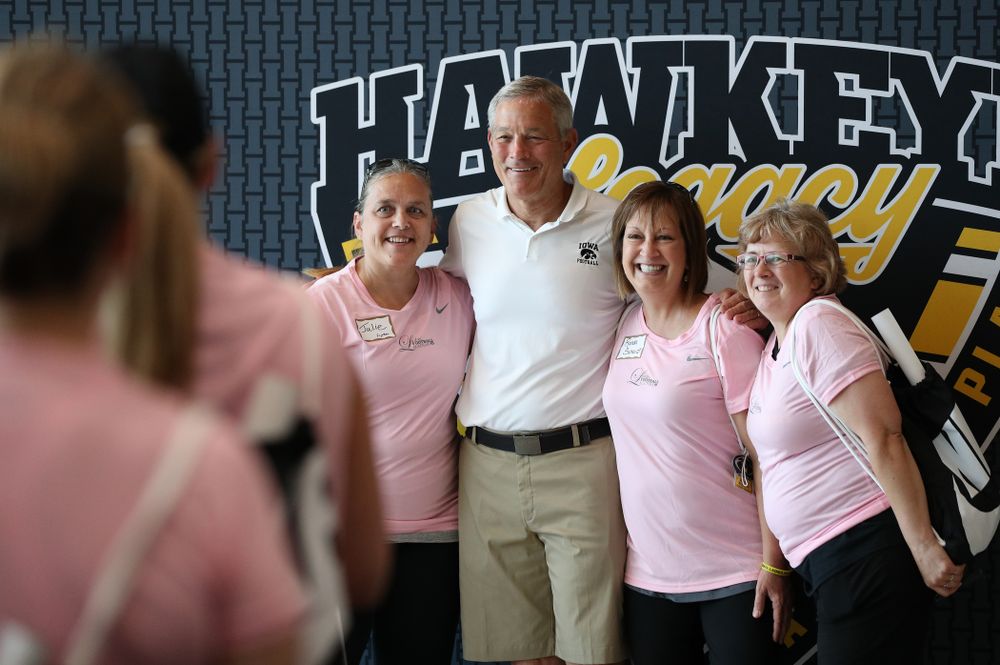 Iowa Hawkeyes head coach Kirk Ferentz during the 2019 Iowa Ladies Football Academy Saturday, June 8, 2019 at the Hansen Football Performance Center. (Brian Ray/hawkeyesports.com)