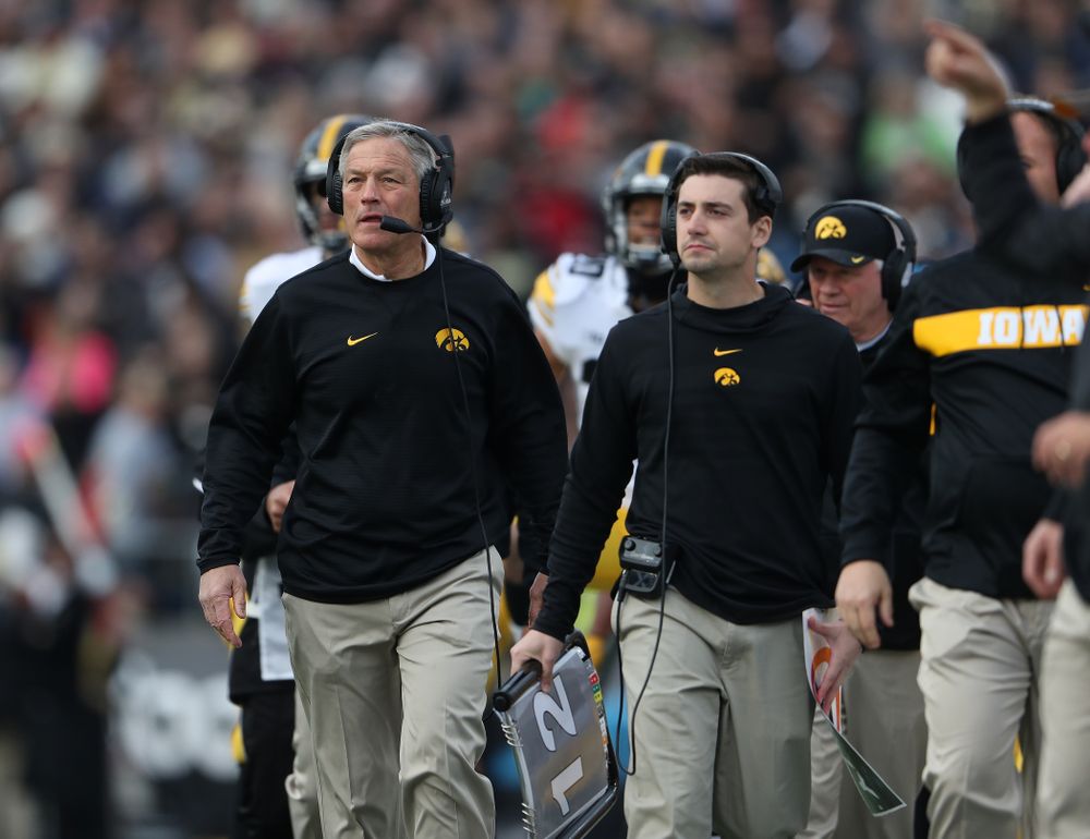 Iowa Hawkeyes head coach Kirk Ferentz against the Purdue Boilermakers Saturday, November 3, 2018 Ross Ade Stadium in West Lafayette, Ind. (Brian Ray/hawkeyesports.com)