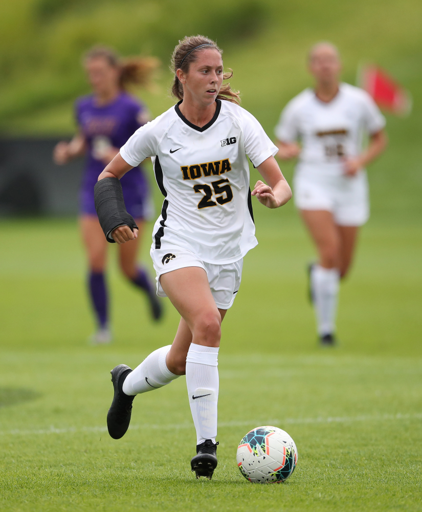 Iowa Hawkeyes midfielder Josie Durr (25) during a 6-1 win over Northern Iowa Sunday, August 25, 2019 at the Iowa Soccer Complex. (Brian Ray/hawkeyesports.com)
