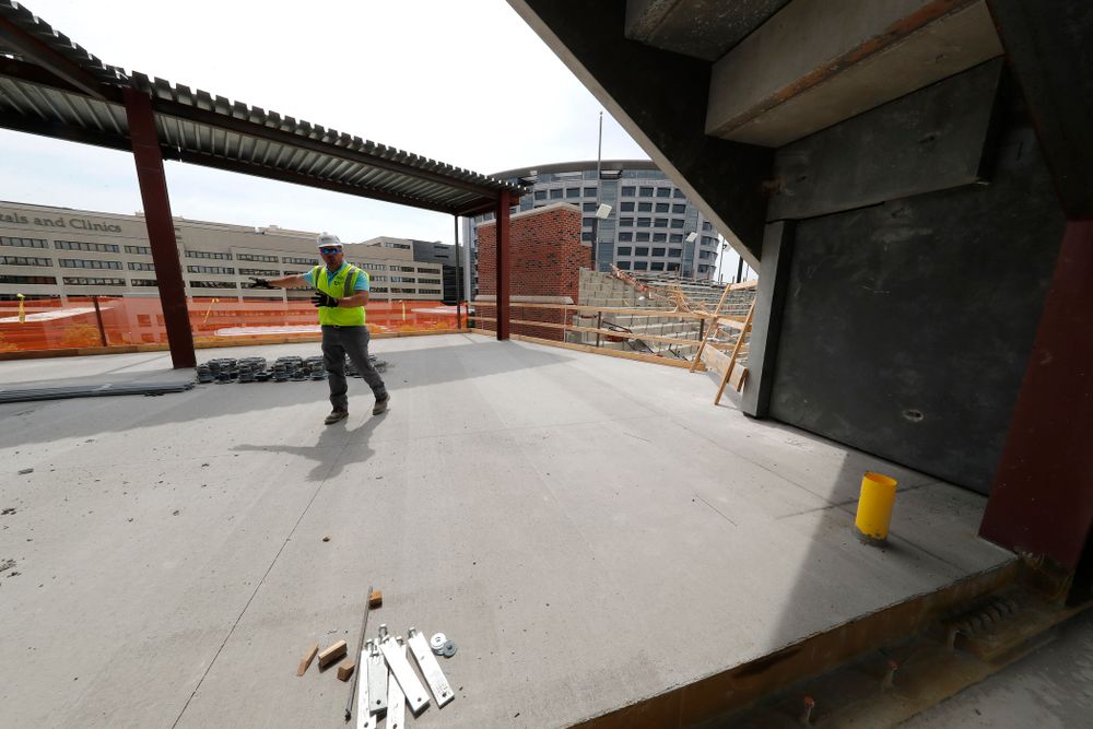 The outdoor patio area on the upper deck of the new north end zone Wednesday, June 6, 2018 at Kinnick Stadium. (Brian Ray/hawkeyesports.com)