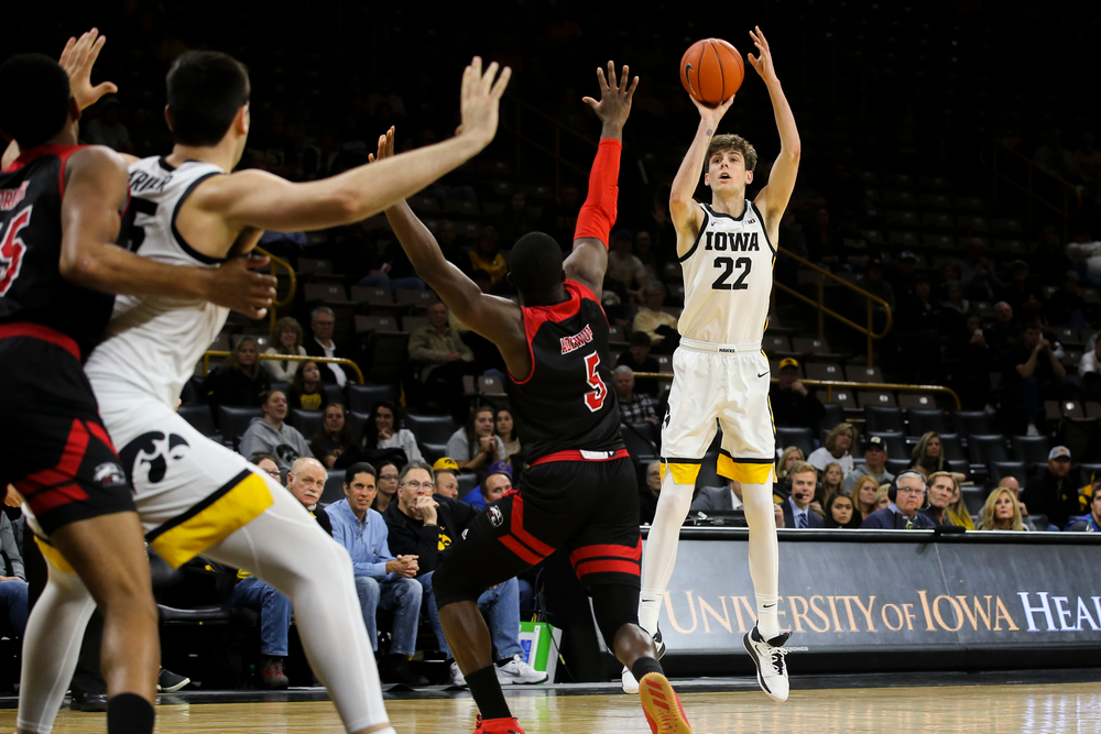 Iowa Hawkeyes forward Patrick McCaffery (22) during Iowa men’s basketball vs SIUE on Friday, November 8, 2019 at Carver-Hawkeye Arena. (Lily Smith/hawkeyesports.com)