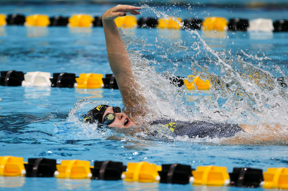 Iowa’s Helen Blumenau during Iowa swim and dive vs Minnesota on Saturday, October 26, 2019 at the Campus Wellness and Recreation Center. (Lily Smith/hawkeyesports.com)