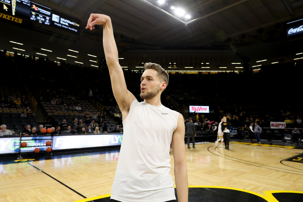 Iowa Hawkeyes forward Riley Till (20) against the Ohio State Buckeyes Thursday, February 20, 2020 at Carver-Hawkeye Arena. (Brian Ray/hawkeyesports.com)