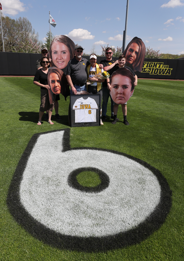 Iowa Hawkeyes Erin Riding (6) during senior day festivities following their game against the Ohio State Buckeyes Sunday, May 5, 2019 at Pearl Field. (Brian Ray/hawkeyesports.com)ic