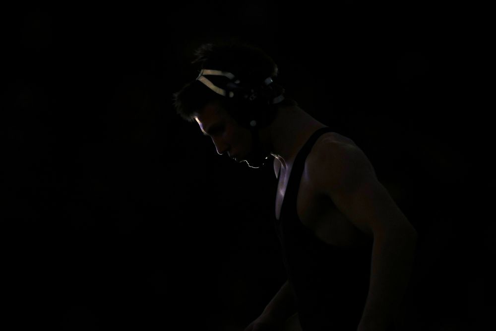 Iowa’s Max Murin Wrestles Oklahoma State’s Dusty Hone at 141 pounds Sunday, February 23, 2020 at Carver-Hawkeye Arena. Murin won the match 15-4. (Brian Ray/hawkeyesports.com)