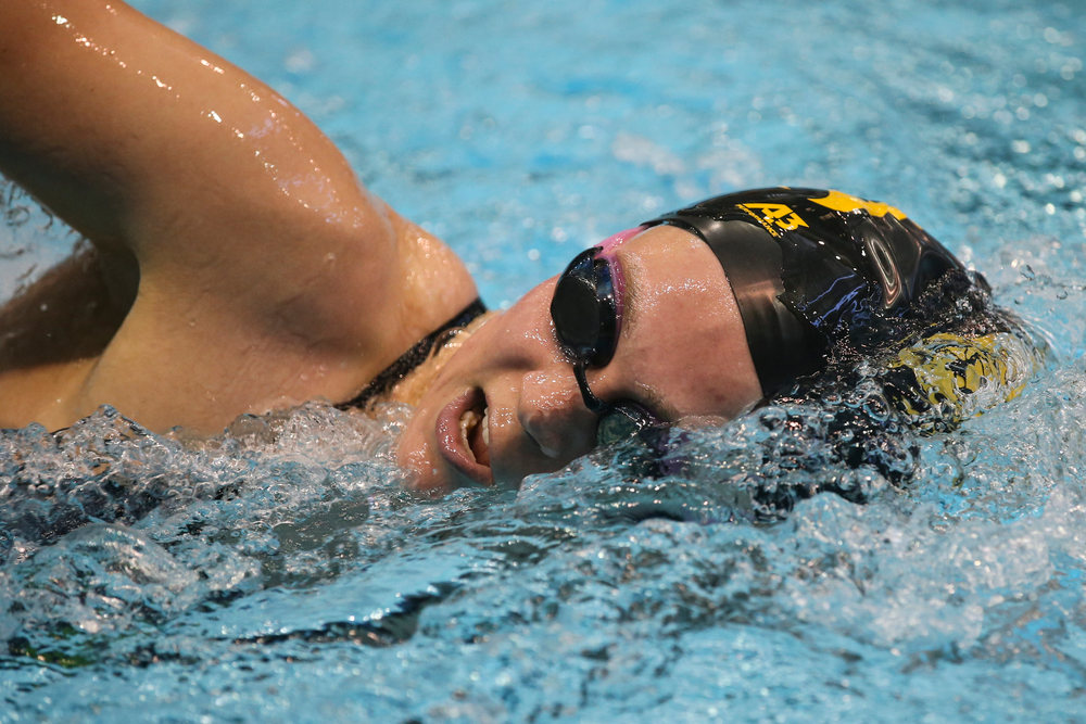 Alleyna Thomas during Iowa women’s swimming and diving vs Rutgers on Friday, November 8, 2019 at the Campus Wellness and Recreation Center. (Lily Smith/hawkeyesports.com)