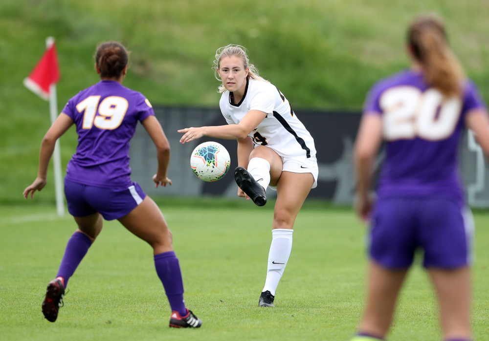 Iowa Hawkeyes defender Sara Wheaton (24) during a 6-1 win over Northern Iowa Sunday, August 25, 2019 at the Iowa Soccer Complex. (Brian Ray/hawkeyesports.com)