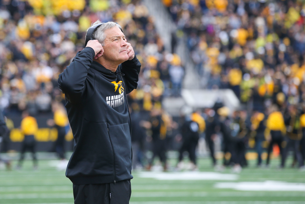 Iowa Hawkeyes head coach Kirk Ferentz during Iowa football vs Purdue on Saturday, October 19, 2019 at Kinnick Stadium. (Lily Smith/hawkeyesports.com)