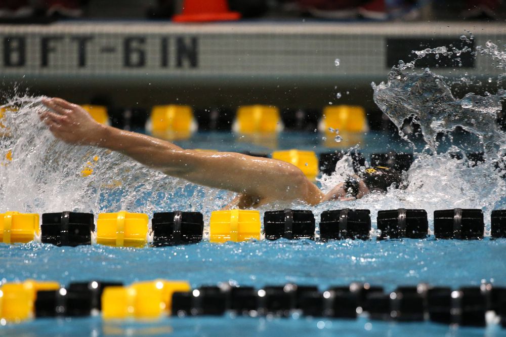 The Iowa A team competes in the 800-yard freestyle relay at the 2019 Big Ten Swimming and Diving meet Wednesday, February 27, 2019 at the Campus Wellness and Recreation Center. (Lily Smith/hawkeyesports.com)