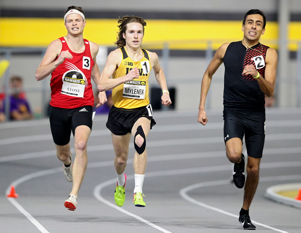 Iowa’s Nathan Mylenek runs the men’s 800 meter run event during the Hawkeye Invitational at the Recreation Building in Iowa City on Saturday, January 11, 2020. (Stephen Mally/hawkeyesports.com)