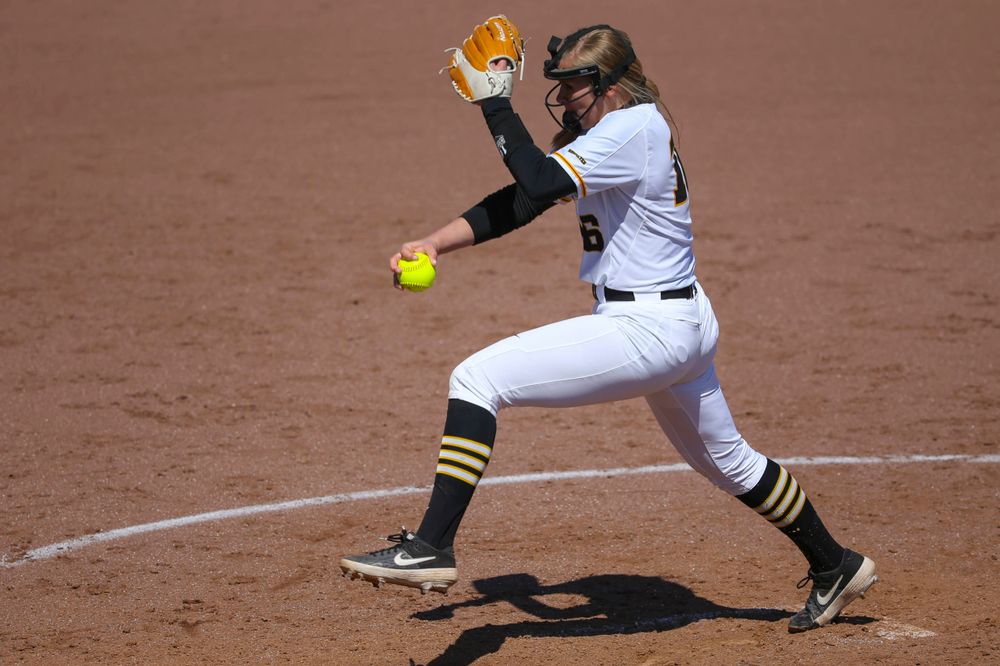 Iowa's Sarah Lehman (16) at game 3 vs Northwestern on Sunday, March 31, 2019 at Bob Pearl Field. (Lily Smith/hawkeyesports.com)