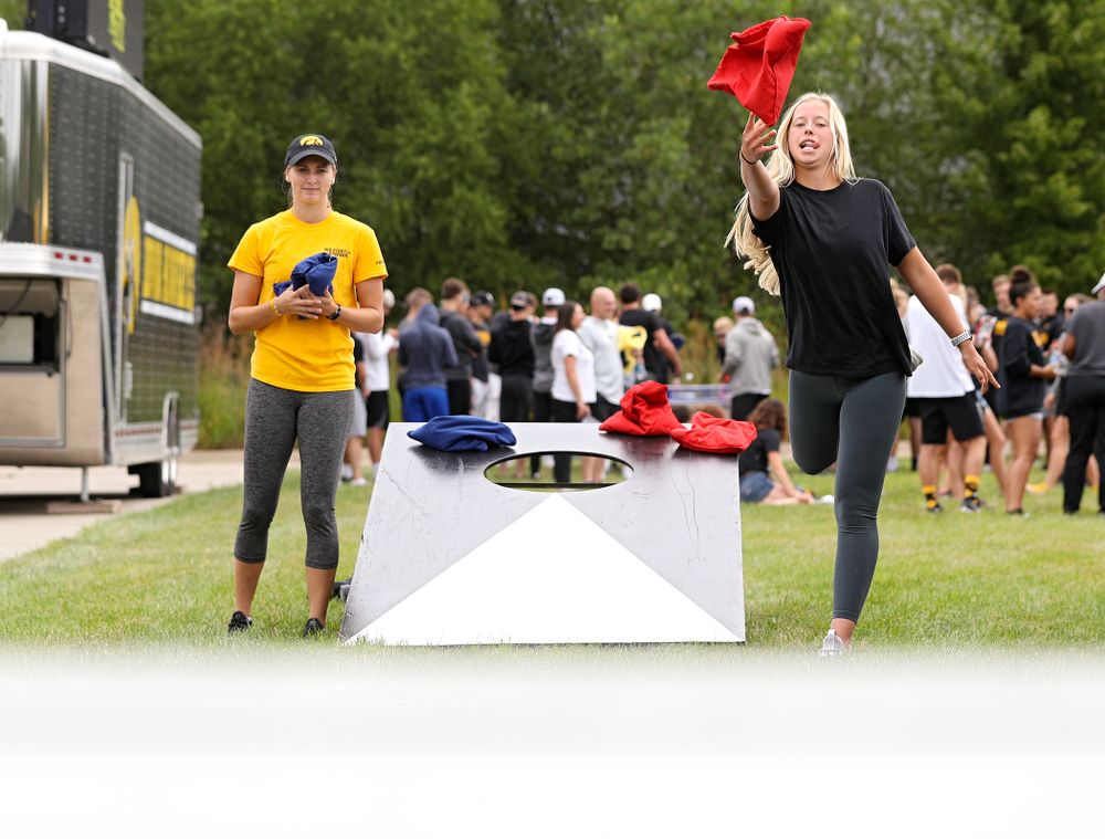 Student-athletes play bags during the Student-Athlete Kickoff outside the Karro Athletics Hall of Fame Building in Iowa City on Sunday, Aug 25, 2019. (Stephen Mally/hawkeyesports.com)