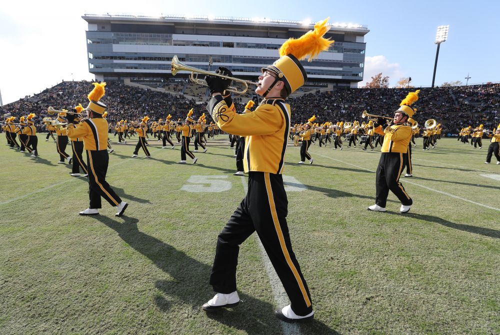 The Hawkeye Marching Band performs before the Iowa Hawkeyes game against the Purdue Boilermakers Saturday, November 3, 2018 Ross Ade Stadium in West Lafayette, Ind. (Brian Ray/hawkeyesports.com)