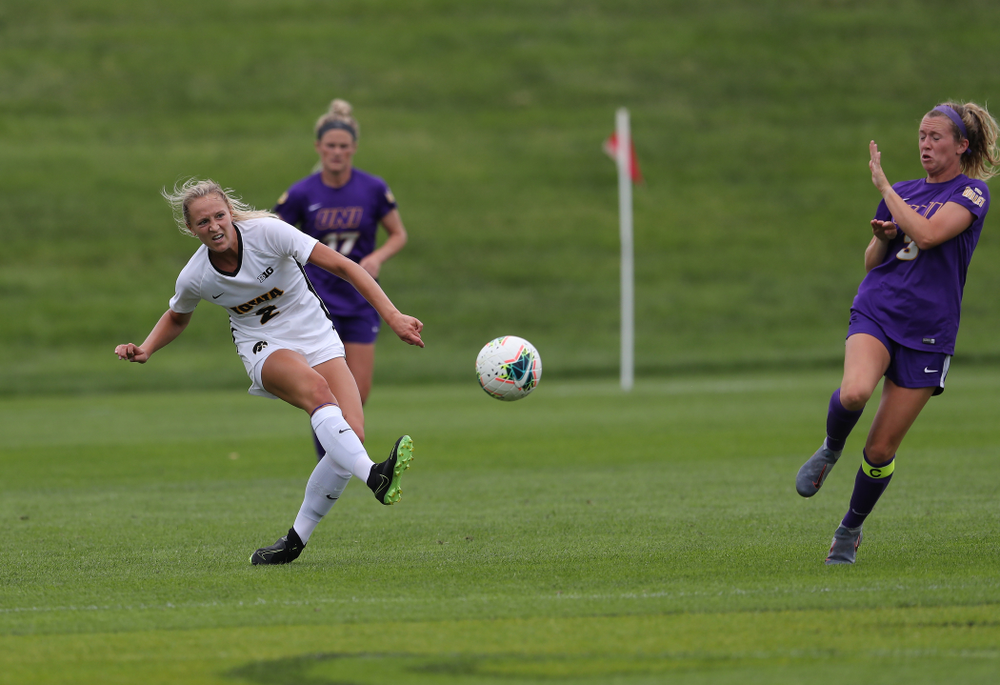 Iowa Hawkeyes midfielder Hailey Rydberg (2) during a 6-1 win over Northern Iowa Sunday, August 25, 2019 at the Iowa Soccer Complex. (Brian Ray/hawkeyesports.com)