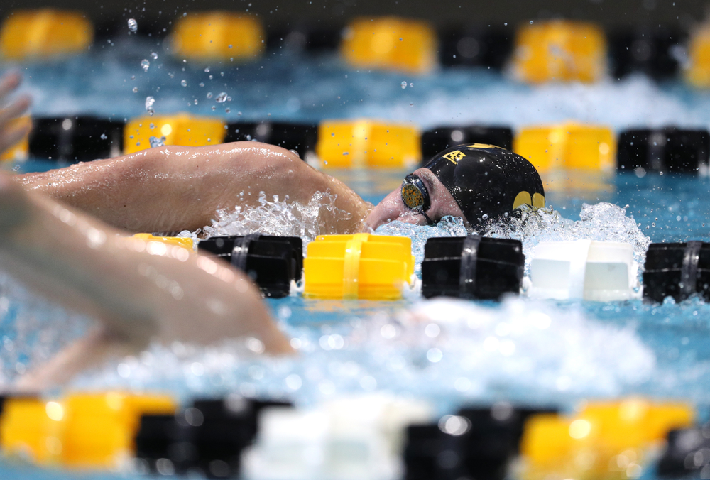 Iowa's Michael Tenney swims in the preliminaries of the 500-yard freestyle during the 2019 Big Ten Swimming and Diving Championships Thursday, February 28, 2019 at the Campus Wellness and Recreation Center. (Brian Ray/hawkeyesports.com)