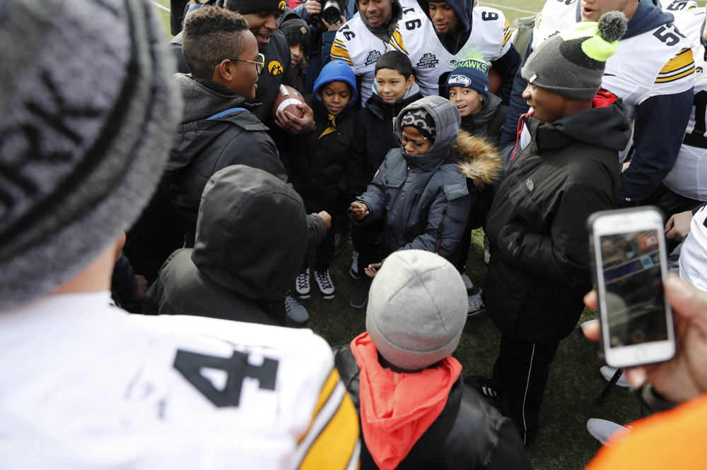 Chalk Talk Clinic at Yankee Stadium in the Bronx, New York, on Dec. 26, 2017. (Darren Miller/hawkeyesports.com)