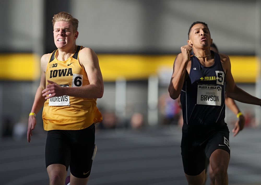 Iowa’s Josh Andrews runs the men’s 600 meter run event at the Black and Gold Invite at the Recreation Building in Iowa City on Saturday, February 1, 2020. (Stephen Mally/hawkeyesports.com)