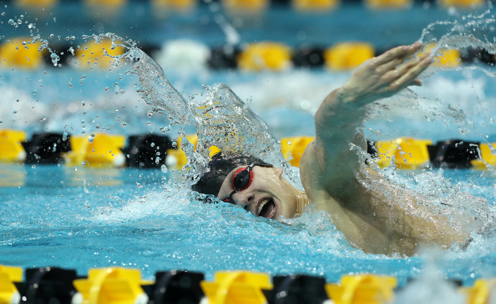 Iowa's Anze Fers Erzen swims the 200 yard Individual Medley Thursday, November 15, 2018 during the 2018 Hawkeye Invitational at the Campus Recreation and Wellness Center. (Brian Ray/hawkeyesports.com)