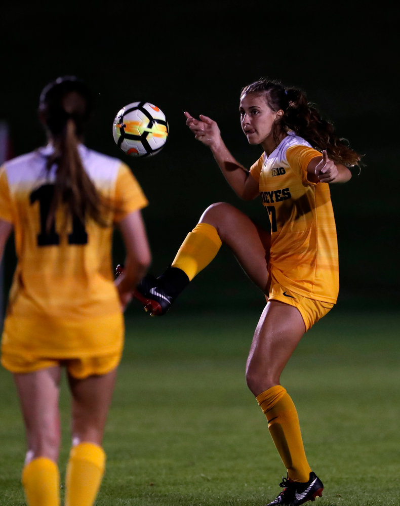 Iowa Hawkeyes Hannah Drkulec (17) against the Missouri Tigers Friday, August 17, 2018 at the Iowa Soccer Complex. (Brian Ray/hawkeyesports.com)