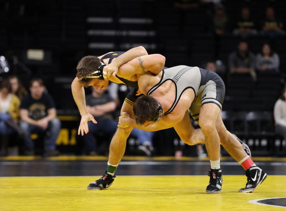 Iowa's Myles Wilson wrestles Purdue's Dylan Lydy at 174 pounds Saturday, November 24, 2018 at Carver-Hawkeye Arena. (Brian Ray/hawkeyesports.com)