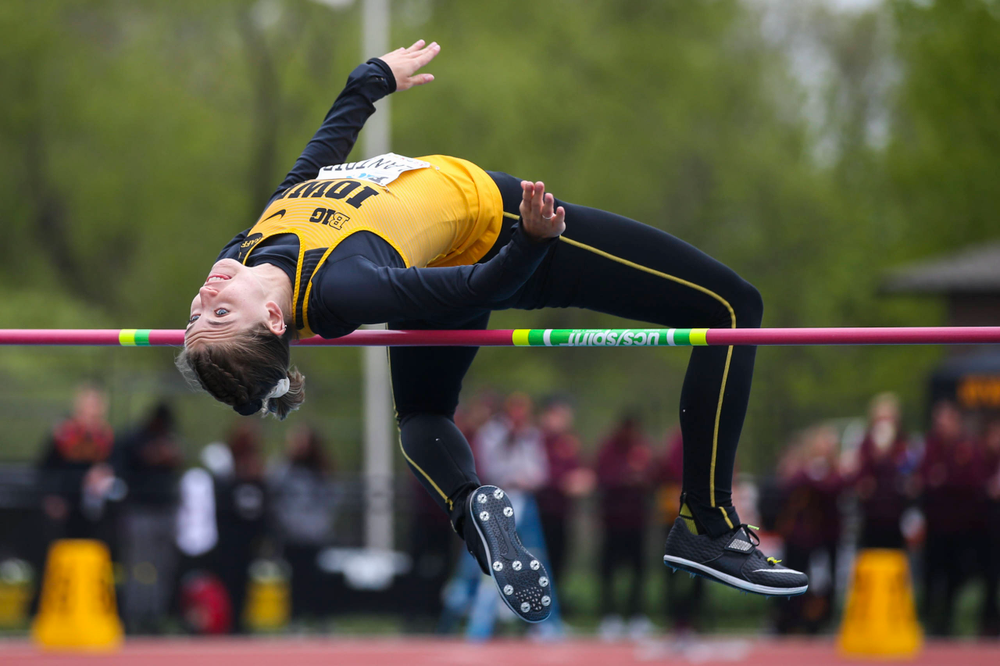 Iowa's Aubrianna Lantrip during women's high jump at Big Ten Outdoor Track and Field Championships at Francis X. Cretzmeyer Track on Sunday, May 12, 2019. (Lily Smith/hawkeyesports.com)