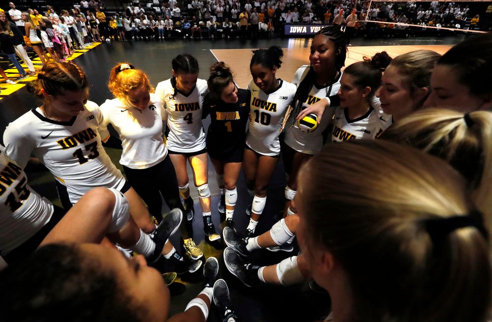 The Iowa Hawkeyes against the Michigan State Spartans Friday, September 21, 2018 at Carver-Hawkeye Arena. (Brian Ray/hawkeyesports.com)