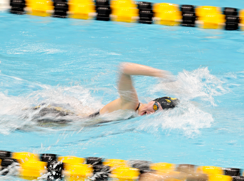 Iowa’s Allyssa Fluit swims the women’s 200 yard freestyle preliminary event during the 2020 Women’s Big Ten Swimming and Diving Championships at the Campus Recreation and Wellness Center in Iowa City on Friday, February 21, 2020. (Stephen Mally/hawkeyesports.com)