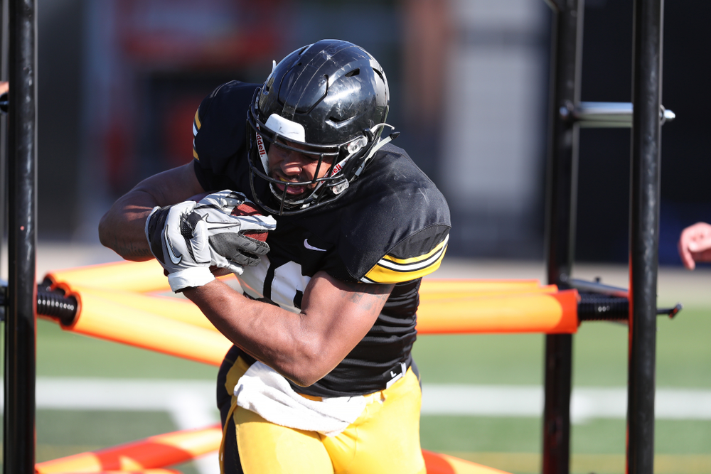 Iowa Hawkeyes running back Toren Young (28) during the teamÕs final spring practice Friday, April 26, 2019 at the Kenyon Football Practice Facility. (Brian Ray/hawkeyesports.com)