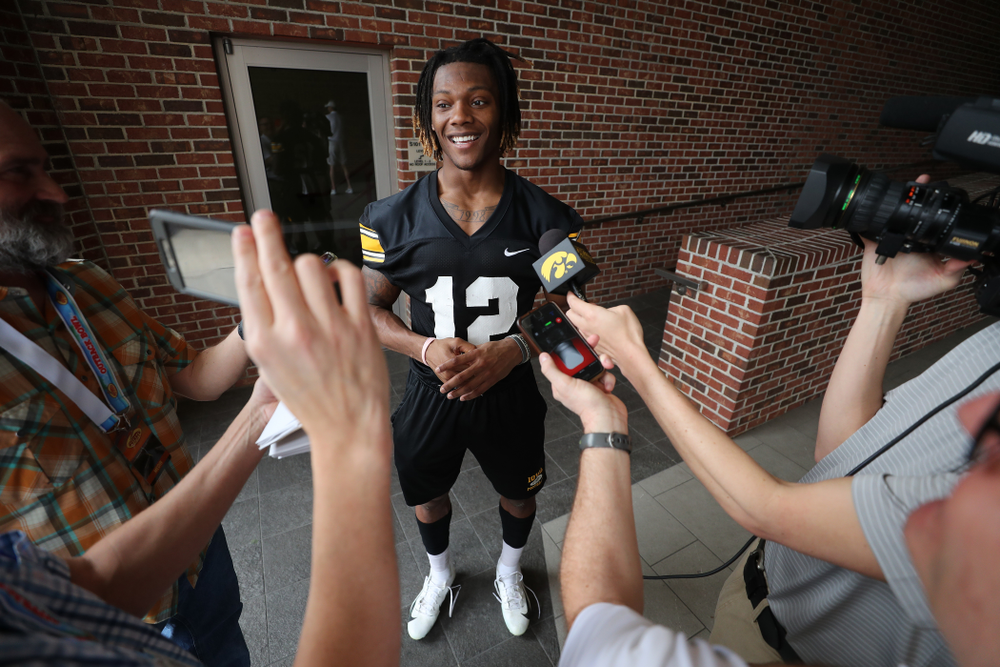 Iowa Hawkeyes wide receiver Brandon Smith (12) during the team's first Outback Bowl Practice in Florida Thursday, December 27, 2018 at Tampa University. (Brian Ray/hawkeyesports.com)