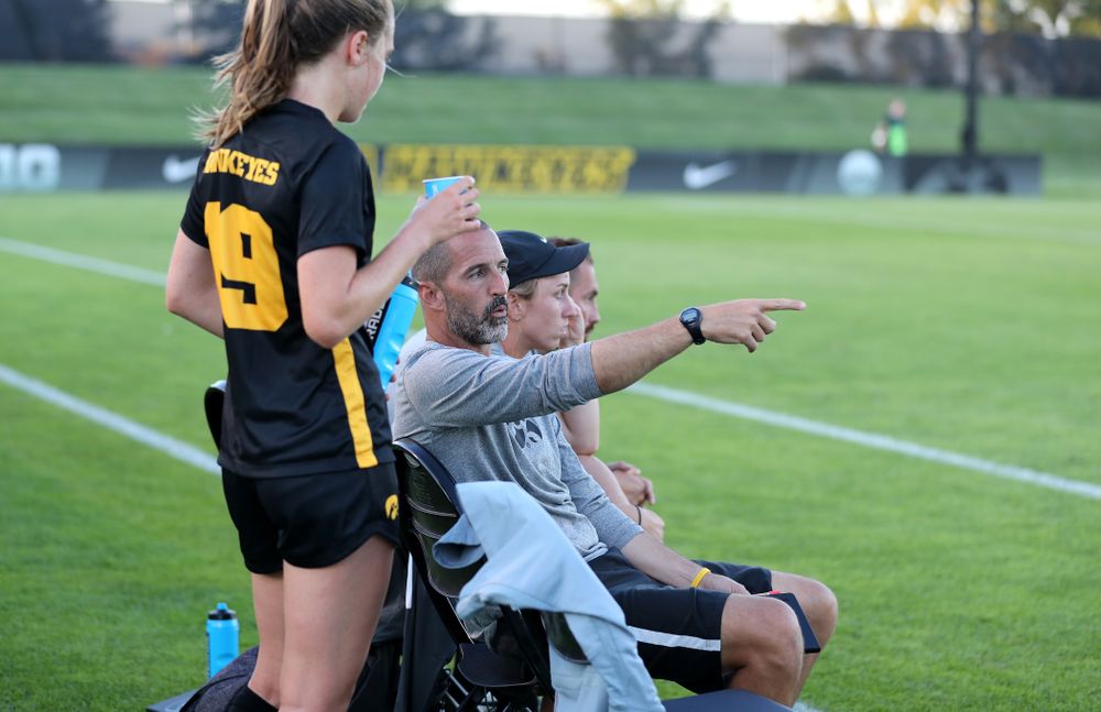 Blair Quinn Associate Head Coach against Western Michigan Thursday, August 22, 2019 at the Iowa Soccer Complex. (Brian Ray/hawkeyesports.com)