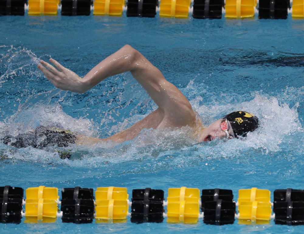 Iowa's Andrew Fierke swims in the preliminaries of the 500-yard freestyle during the 2019 Big Ten Swimming and Diving Championships Thursday, February 28, 2019 at the Campus Wellness and Recreation Center. (Brian Ray/hawkeyesports.com)