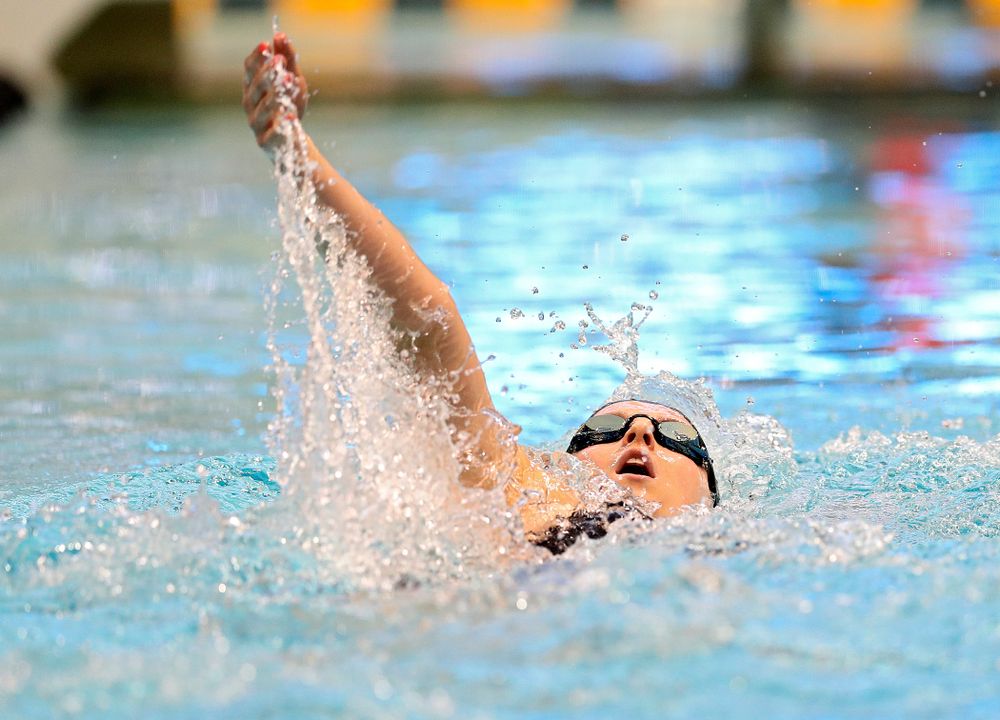 Iowa’s Christina Crane swims the women’s 400 yard individual medley preliminary event during the 2020 Women’s Big Ten Swimming and Diving Championships at the Campus Recreation and Wellness Center in Iowa City on Friday, February 21, 2020. (Stephen Mally/hawkeyesports.com)