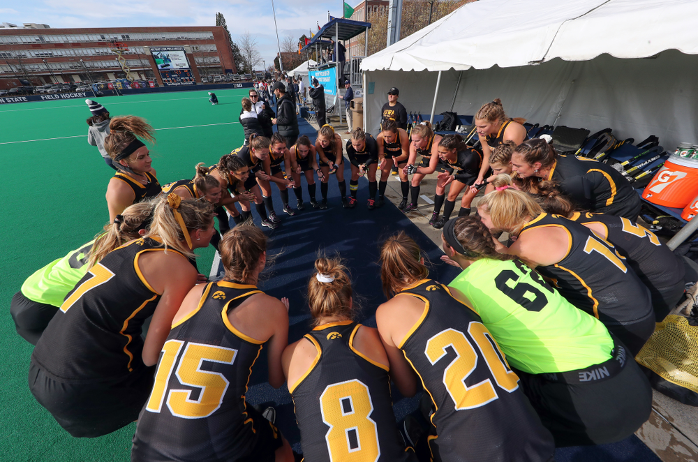 The Iowa Hawkeyes before their game against Penn State in the 2019 Big Ten Field Hockey Tournament Championship Game Sunday, November 10, 2019 in State College. (Brian Ray/hawkeyesports.com)