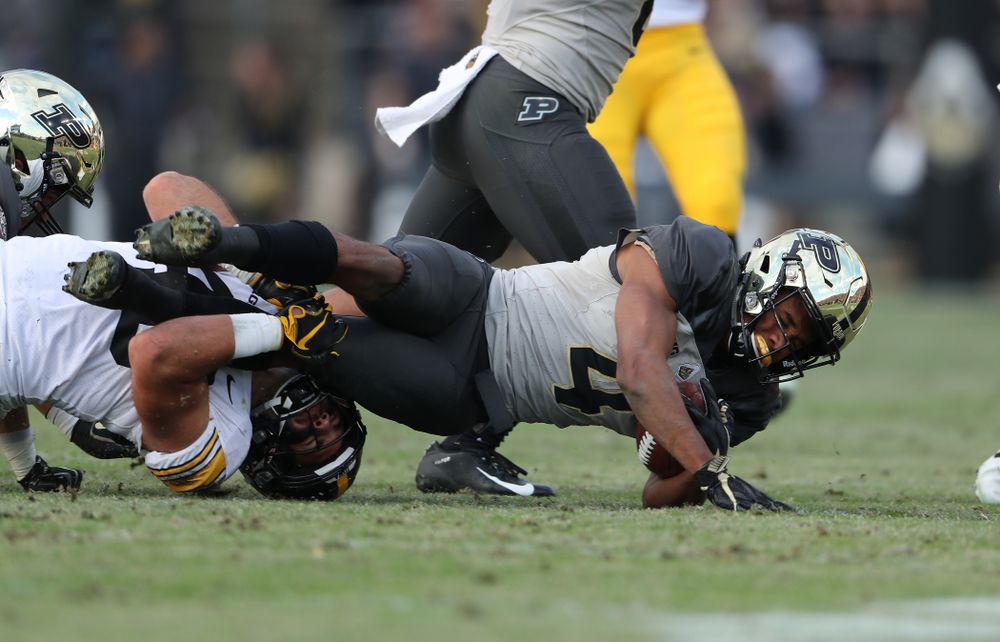 Iowa Hawkeyes linebacker Jack Hockaday (48) against the Purdue Boilermakers Saturday, November 3, 2018 Ross Ade Stadium in West Lafayette, Ind. (Brian Ray/hawkeyesports.com)