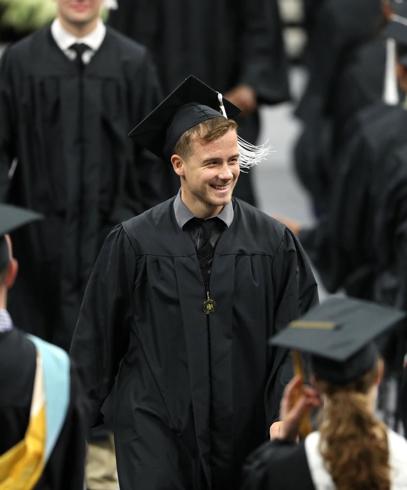 Iowa Football Manager Hayden Meister during the Fall Commencement Ceremony Saturday, December 15, 2018 at Carver-Hawkeye Arena. (Brian Ray/hawkeyesports.com)