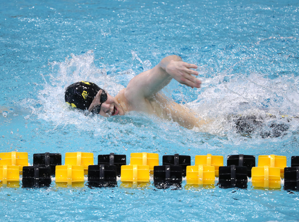 Iowa's Ben Colin swims in the preliminaries of the 500-yard freestyle during the 2019 Big Ten Swimming and Diving Championships Thursday, February 28, 2019 at the Campus Wellness and Recreation Center. (Brian Ray/hawkeyesports.com)