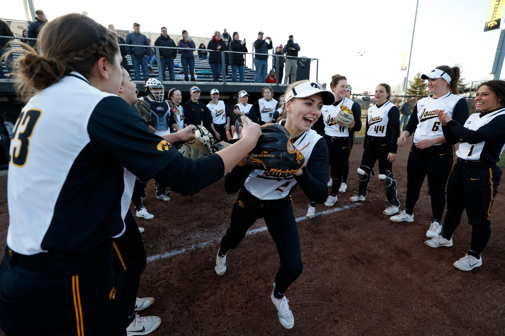 Iowa Hawkeyes infielder Aralee Bogar (2) against Western Illinois Tuesday, April 17, 2018 at Bob Pearl Field. (Brian Ray/hawkeyesports.com)