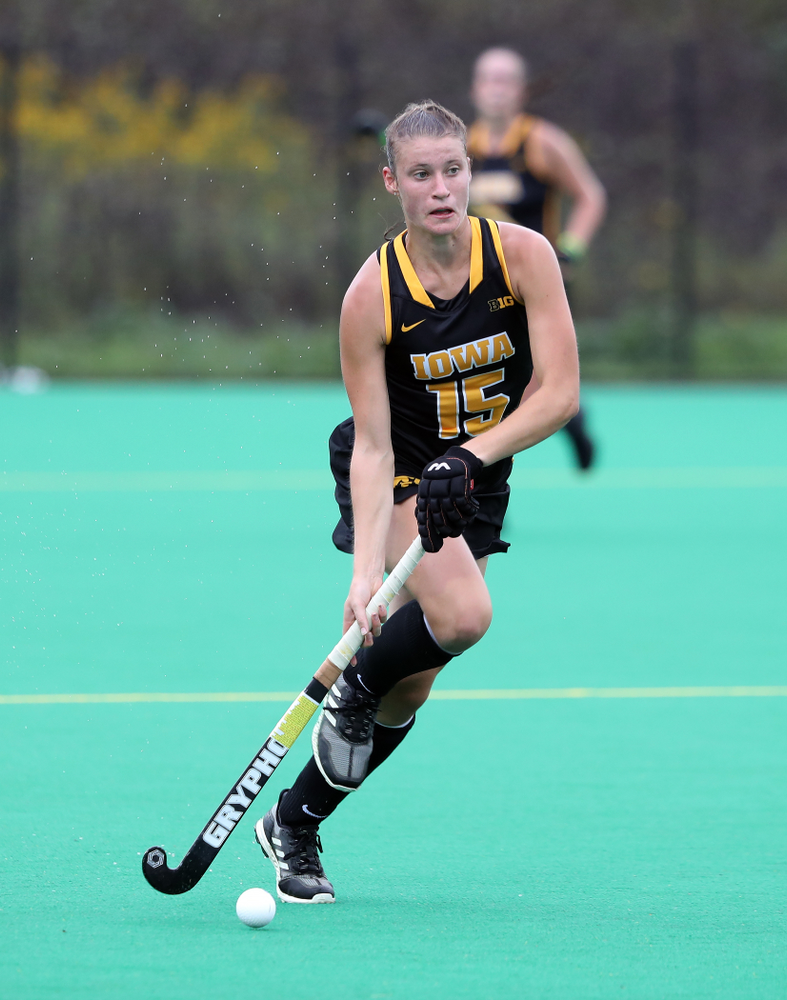 Iowa Hawkeyes Esme Gibson (15) during a 2-1 victory against the Ohio State Buckeyes Friday, September 27, 2019 at Grant Field. (Brian Ray/hawkeyesports.com)