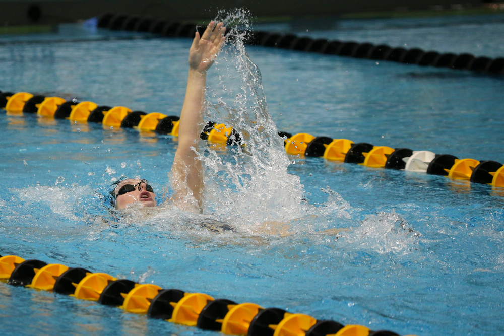 Georgia Clark during Iowa women’s swimming and diving vs Rutgers on Friday, November 8, 2019 at the Campus Wellness and Recreation Center. (Lily Smith/hawkeyesports.com)