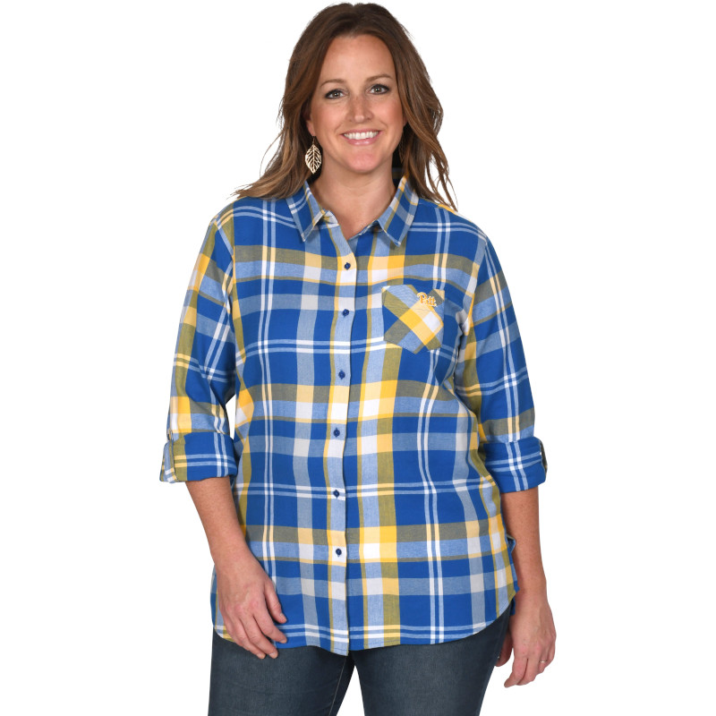 Pitt Panthers Ug Apparel Plus Boyfriend Plaid T Shirt Pittsburgh