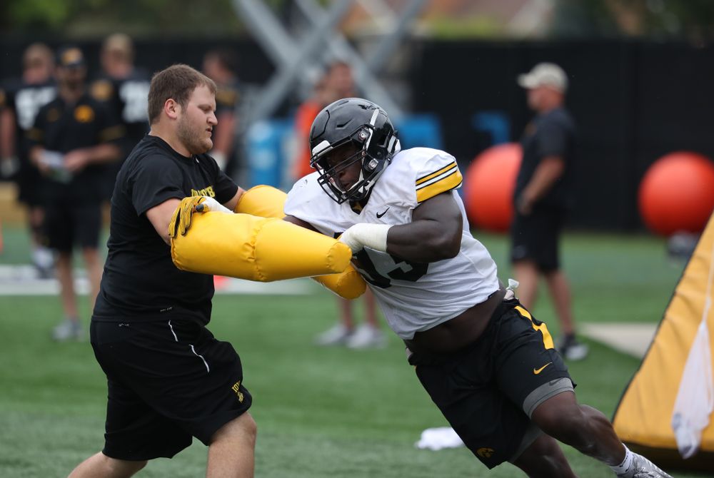 Iowa Hawkeyes defensive end Brandon Simon (93) during practice No. 4 of Fall Camp Monday, August 6, 2018 at the Hansen Football Performance Center. (Brian Ray/hawkeyesports.com)