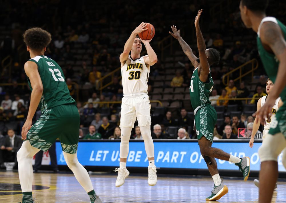 Iowa Hawkeyes guard Connor McCaffery (30) against UW Green Bay Sunday, November 11, 2018 at Carver-Hawkeye Arena. (Brian Ray/hawkeyesports.com)
