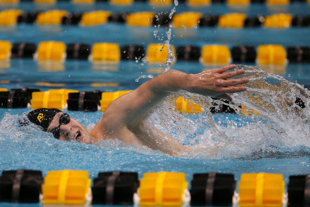 Iowa's B team at the 1,650-yard freestyle race Saturday, March 2, 2019 at the Campus Recreation and Wellness Center. (Lily Smith/hawkeyesports.com)