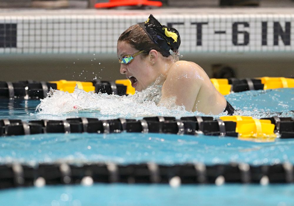 Iowa’s Lexi Horner swims the women’s 400 yard individual medley preliminary event during the 2020 Women’s Big Ten Swimming and Diving Championships at the Campus Recreation and Wellness Center in Iowa City on Friday, February 21, 2020. (Stephen Mally/hawkeyesports.com)
